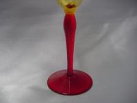 スウェーデンPukeberg Glass ウランガラスワイングラス (小)『TURKEY TRACK』パターン