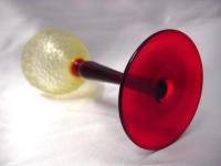 スウェーデンPukeberg Glass ウランガラスワイングラス(ベル形) 『TURKEY TRACK』パターン