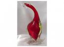 イタリア製 赤と黄色ウランガラスの鳥