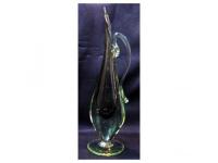 1955年 Flavio Poliデザイン Seguso Vetri d'Arte製 Sommersoテクニック ウランガラス‘beak vase(くちばしの花瓶)’