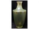 1900年頃 アールヌーヴォー ボヘミア地方Loetz工房 ウランガラス エナメル彩色花瓶